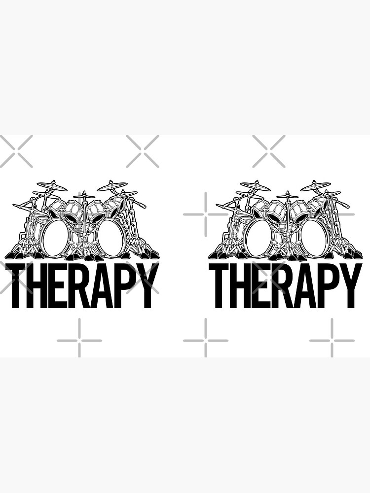 Drummers Therapy Drum Set Cartoon Illustration by hobrath