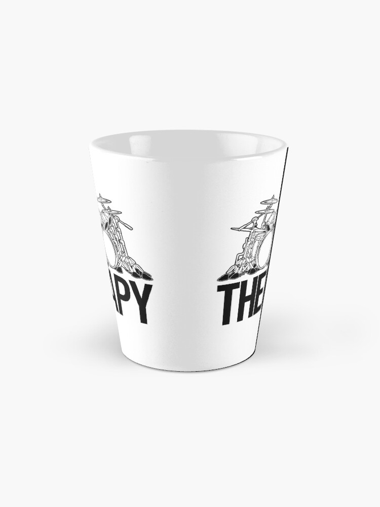 Alternate view of Drummers Therapy Drum Set Cartoon Illustration Mug