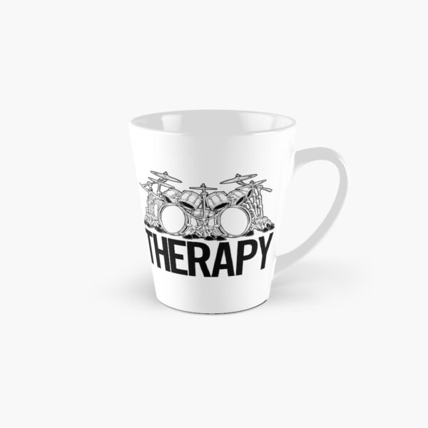 Drummers Therapy Drum Set Cartoon Illustration Tall Mug