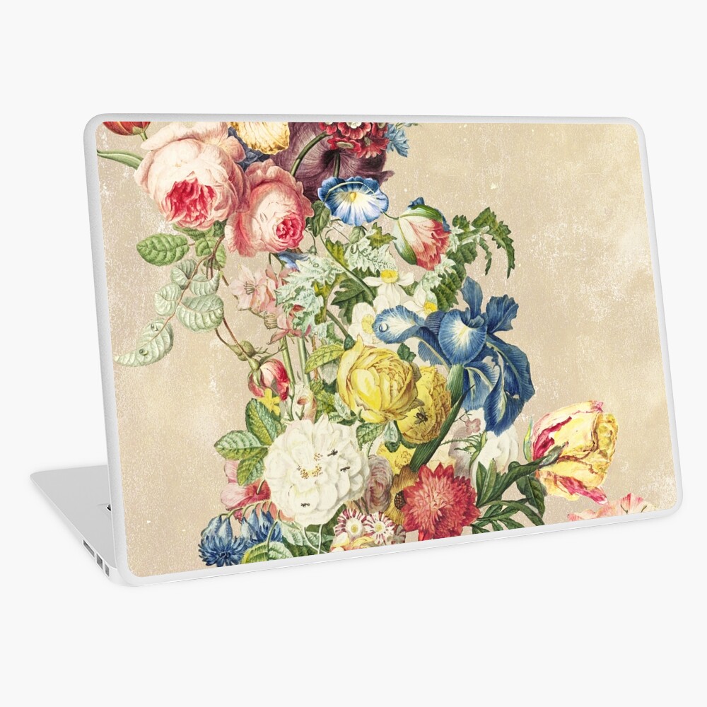 Floral tribute to Louis Mcneice (Light) Laptop Skin