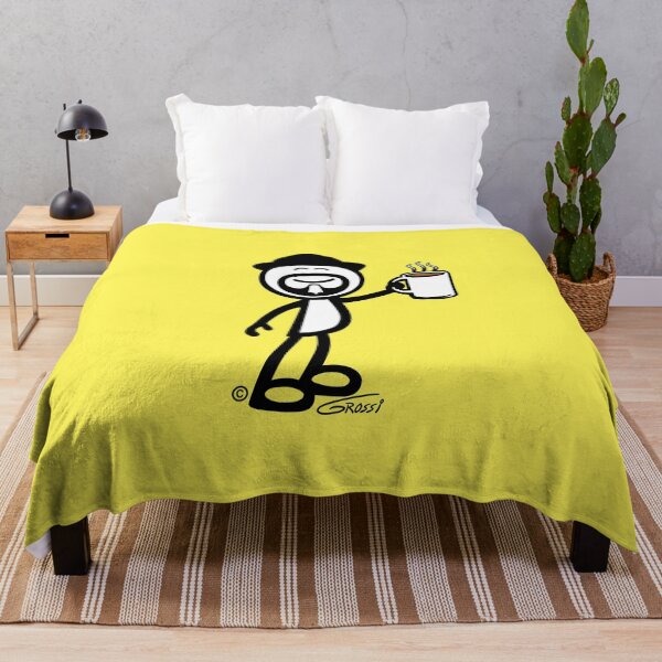 Item preview, GG Coffee Guy Stick Figure Yellow Background designed and sold by GDGCreations.