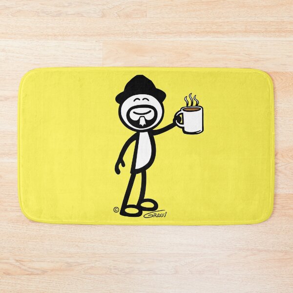 Item preview, GG Coffee Guy Stick Figure Yellow Background designed and sold by GDGCreations.