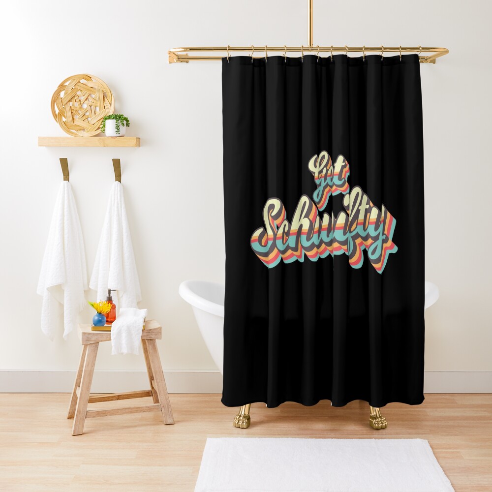 Get Schwifty from Rick and Morty ™ Retro 70s Letters Shower Curtain