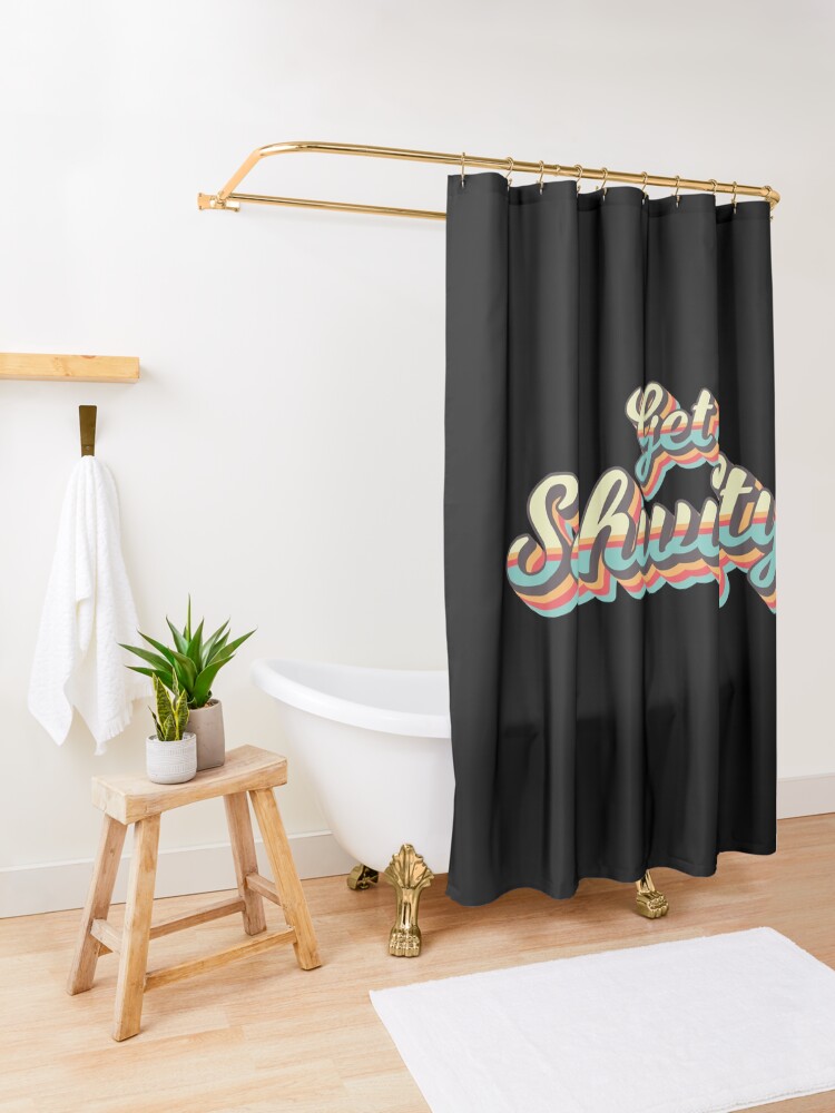 Alternate view of Get Schwifty from Rick and Morty ™ Retro 70s Letters Shower Curtain