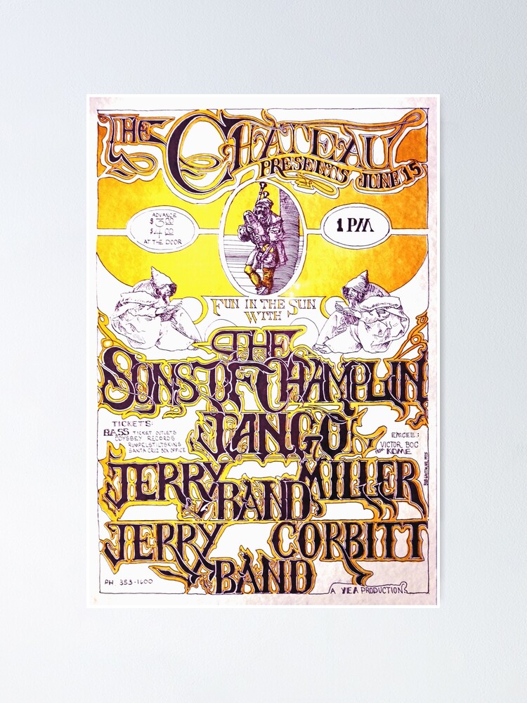 Historic Concert Poster Sons Of Champlin Poster For Sale By Popdropdesign Redbubble