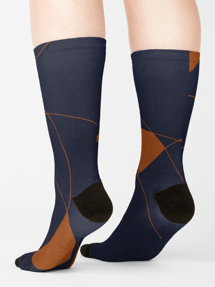 "Navy & Rust B" Socks By BlertaDK | Redbubble