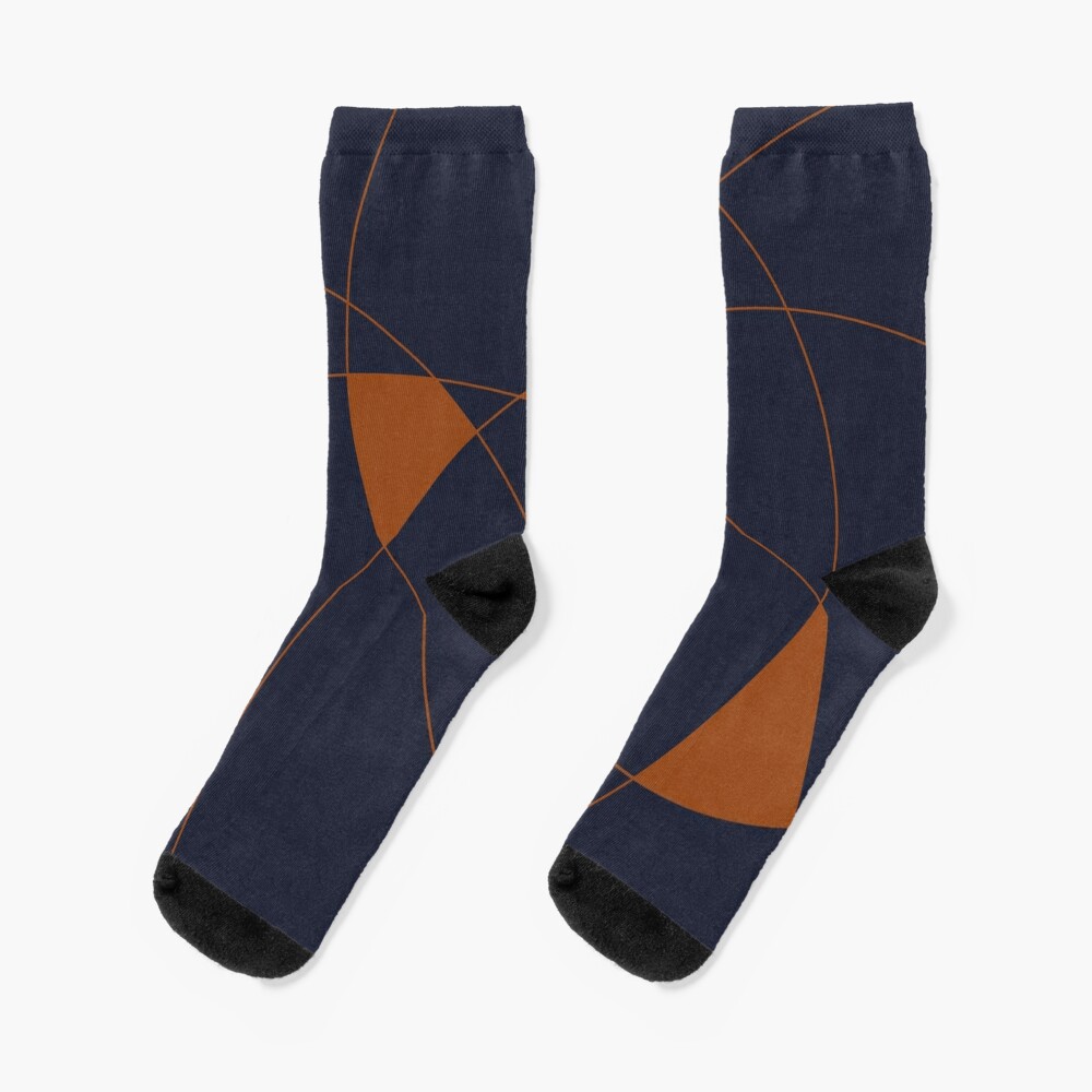 "Navy & Rust B" Socks By BlertaDK | Redbubble