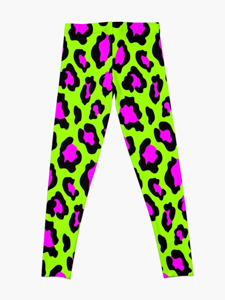 Bright Green Leopard Animal Print Leggings