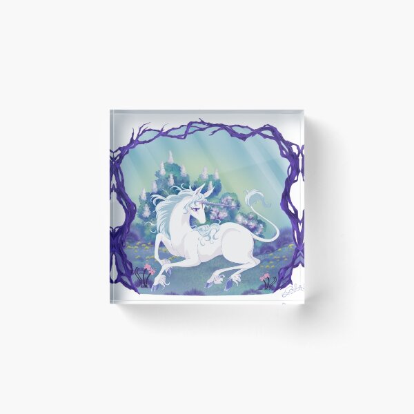 Item preview, Unicorn lying in framed wood designed and sold by LizabelaArt.