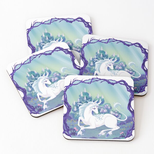Item preview, Unicorn lying in framed wood designed and sold by LizabelaArt.