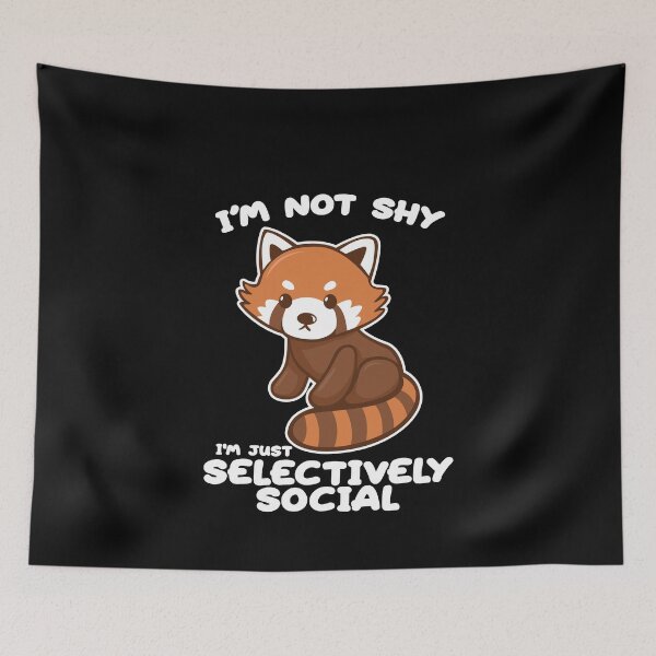 Item preview, Red Panda I'm not shy, just selective social designed and sold by katastrophal.