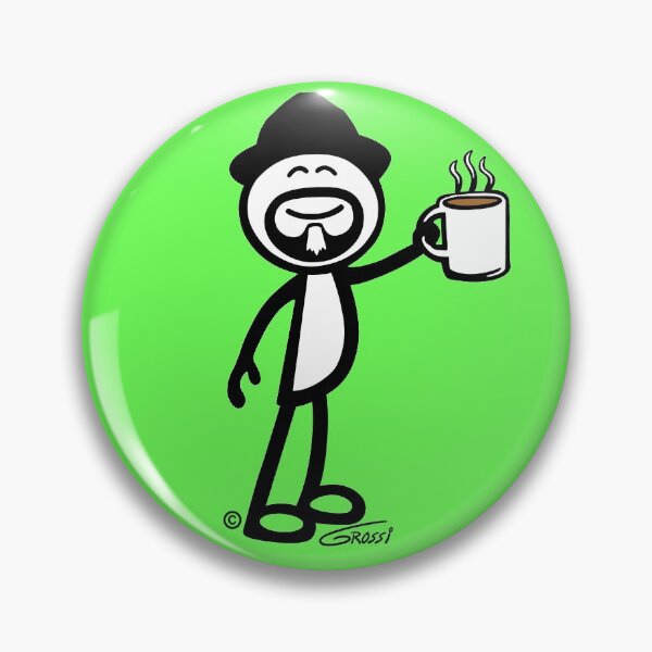 Item preview, GG Coffee Guy Stick Figure Light Green Background designed and sold by GDGCreations.