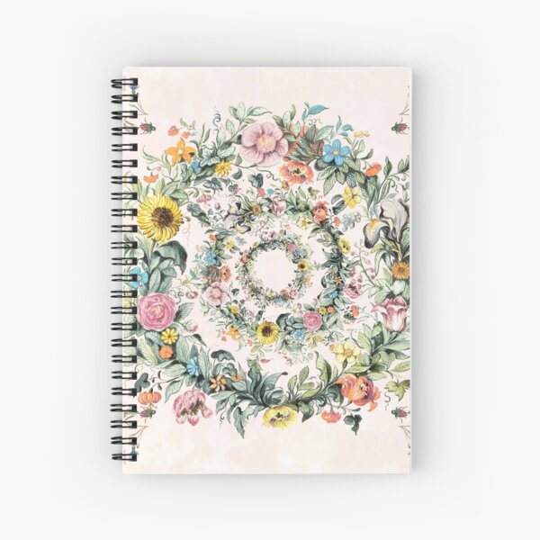 Circle of life-floral painting Spiral Notebook