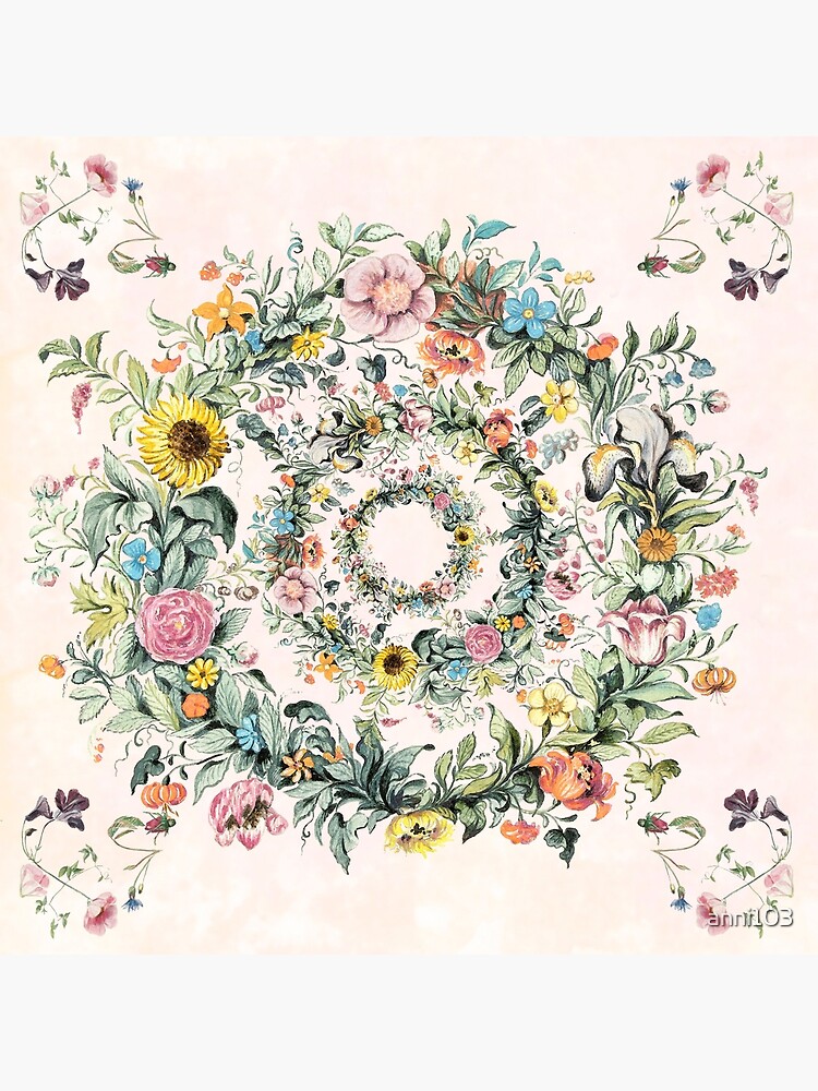 Thumbnail 3 of 3, Throw Pillow, Circle of life-floral painting designed and sold by anni103.