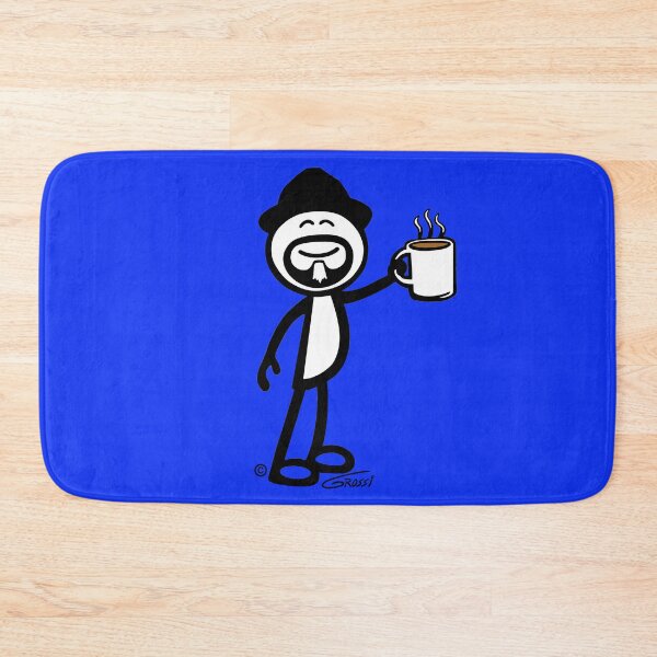 Item preview, GG Coffee Guy Stick Figure Blue Background designed and sold by GDGCreations.