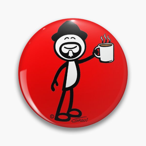 Item preview, GG Coffee Guy Stick Figure Red Background designed and sold by GDGCreations.