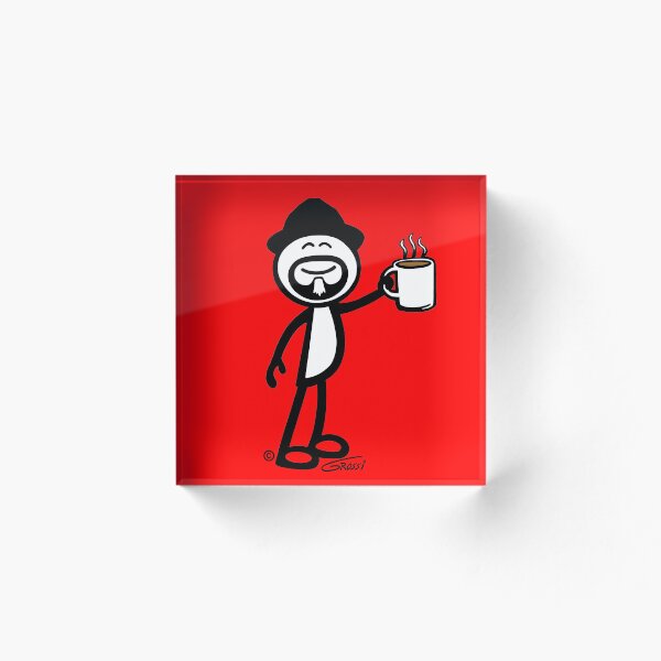 Item preview, GG Coffee Guy Stick Figure Red Background designed and sold by GDGCreations.