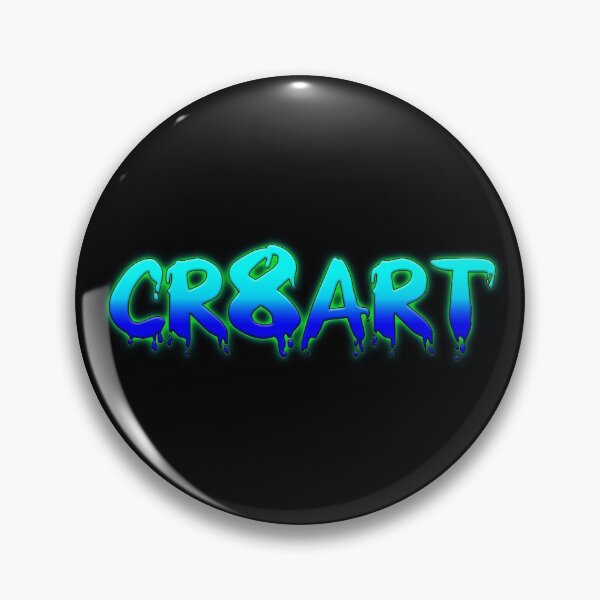 Create Art! - Turquoise and Blue on Black Pin