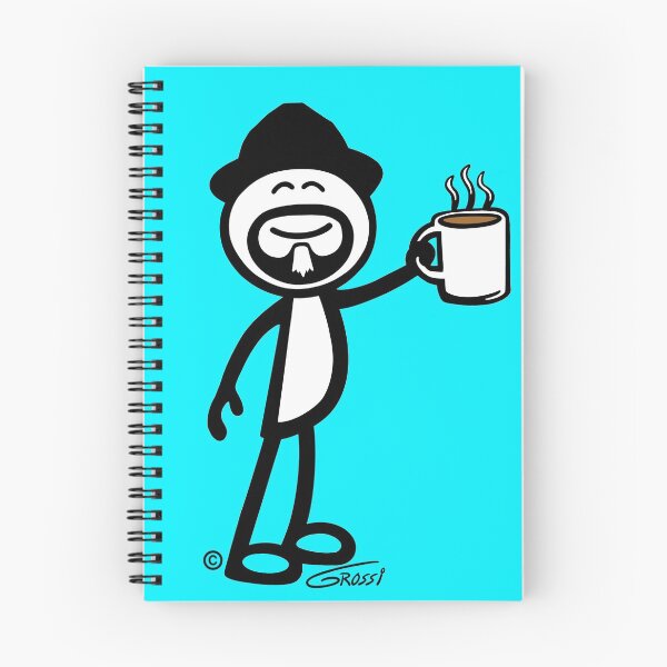 Item preview, GG Coffee Guy Stick Figure Turquoise Background designed and sold by GDGCreations.