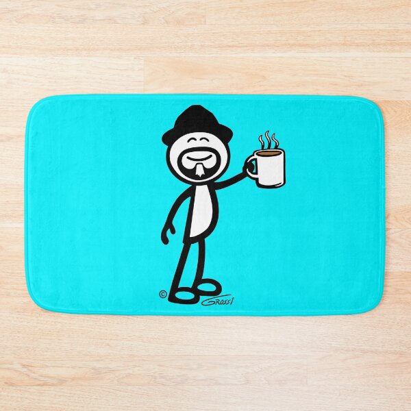 Item preview, GG Coffee Guy Stick Figure Turquoise Background designed and sold by GDGCreations.