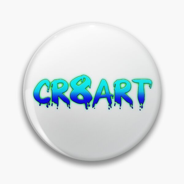 Create Art! - Turquoise and Blue on White Pin