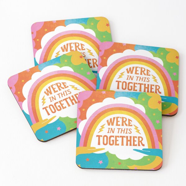 Item preview, We're in This Together Covid uplifting message, pastel colors designed and sold by Portia Monberg.