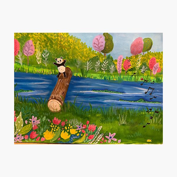 Item preview, Super Panda over the log bridge designed and sold by Jessica Hartshorn.