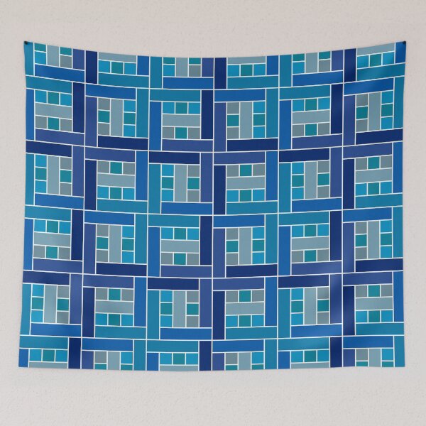 Item preview, Gaudí cobalt blue square mosaic designed and sold by Dibujo Divertido.