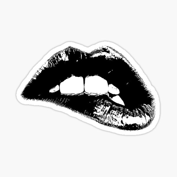 Lip Bite Stickers | Redbubble