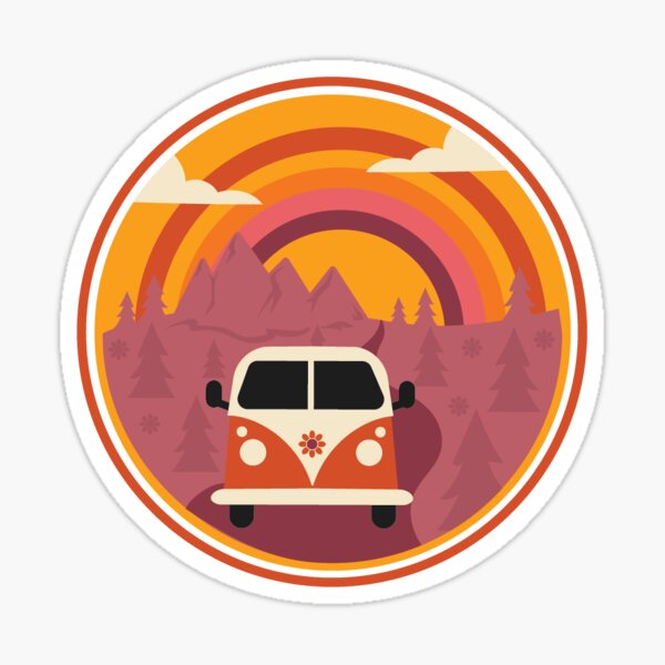 Happy Travels Sticker (Summer Road Trip Collection) Sticker