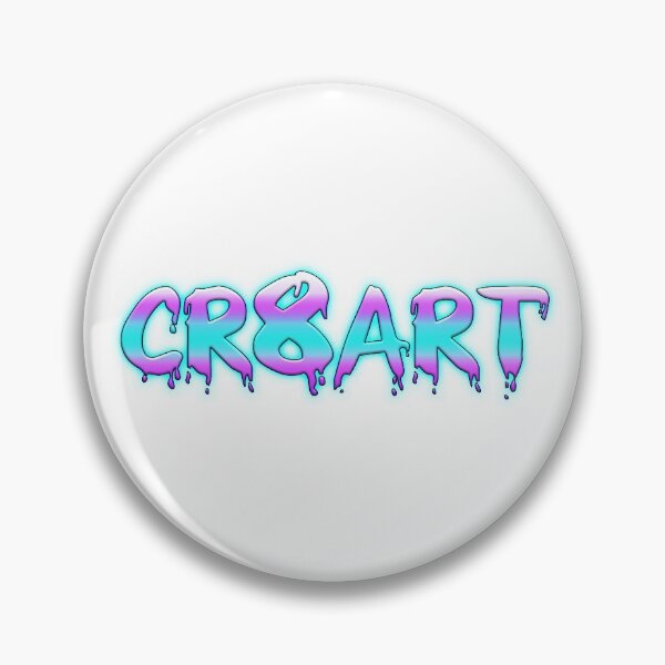 Create Art! - Pink, Blue on White Pin