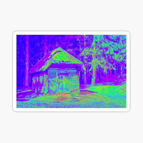 "Thermal Wooden Hut" Sticker for Sale by BrodyMaddox Redbubble