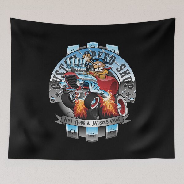 Item preview, Custom Speed Shop Hot Rods and Muscle Cars Illustration designed and sold by hobrath.