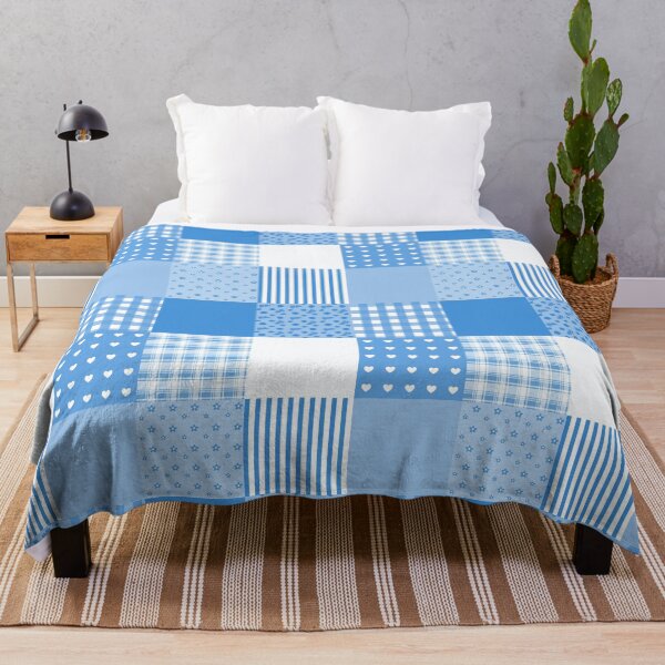 Item preview, Blue and White Patchwork designed and sold by LahaskaArt.