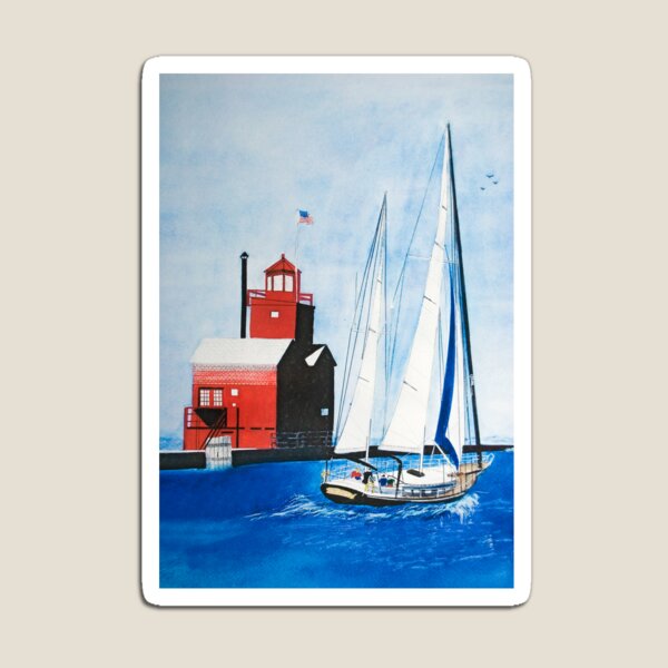 Item preview, Watercolor Red Lighthouse designed and sold by Maria Dryfhout.