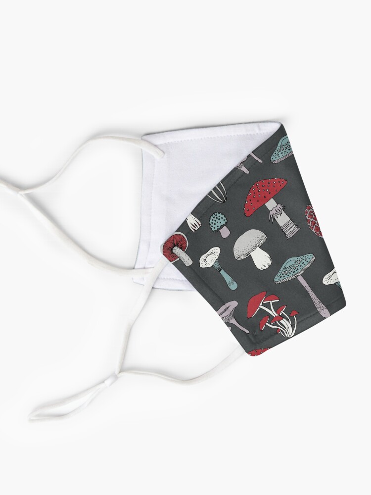 Alternate view of Midnight Mushrooms - fun fungus pattern by Cecca Designs Mask