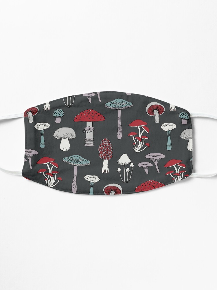 Alternate view of Midnight Mushrooms - fun fungus pattern by Cecca Designs Mask