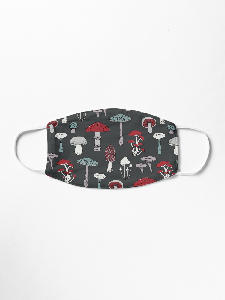 Alternate view of Midnight Mushrooms - fun fungus pattern by Cecca Designs Mask