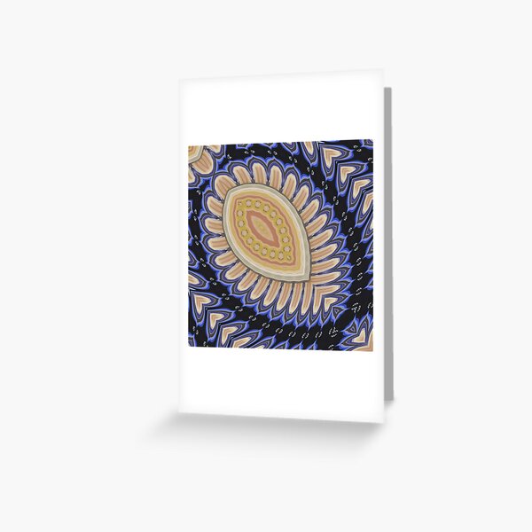 "Timbre" Blue, Cream and Sand Geometric/Lyrical Abstract Art Galaxy - Jenny Meehan Greeting Card