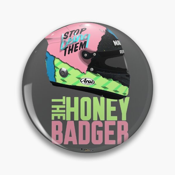 Artikelvorschau, Daniel Ricciardo - 2019 Helm gekippt (HONEY BADGER TEXT) entworfen und verkauft von JageOwen.