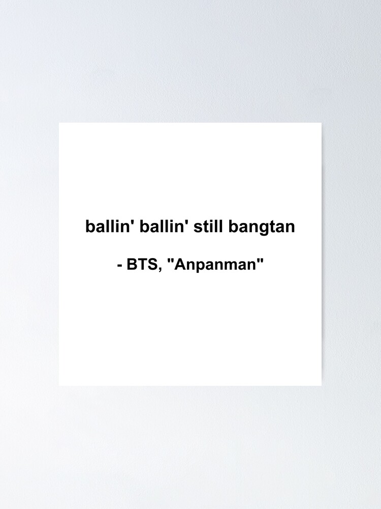 Bts Anpanman Lyrics Quote Poster For Sale By Malm1999 Redbubble