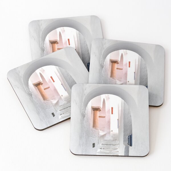 Sifnos island, castle, Greece Coasters (Set of 4)