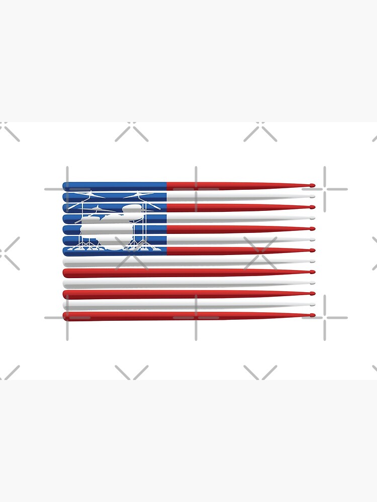 American Drummer Flag with Drum Kit and Drum Sticks by hobrath