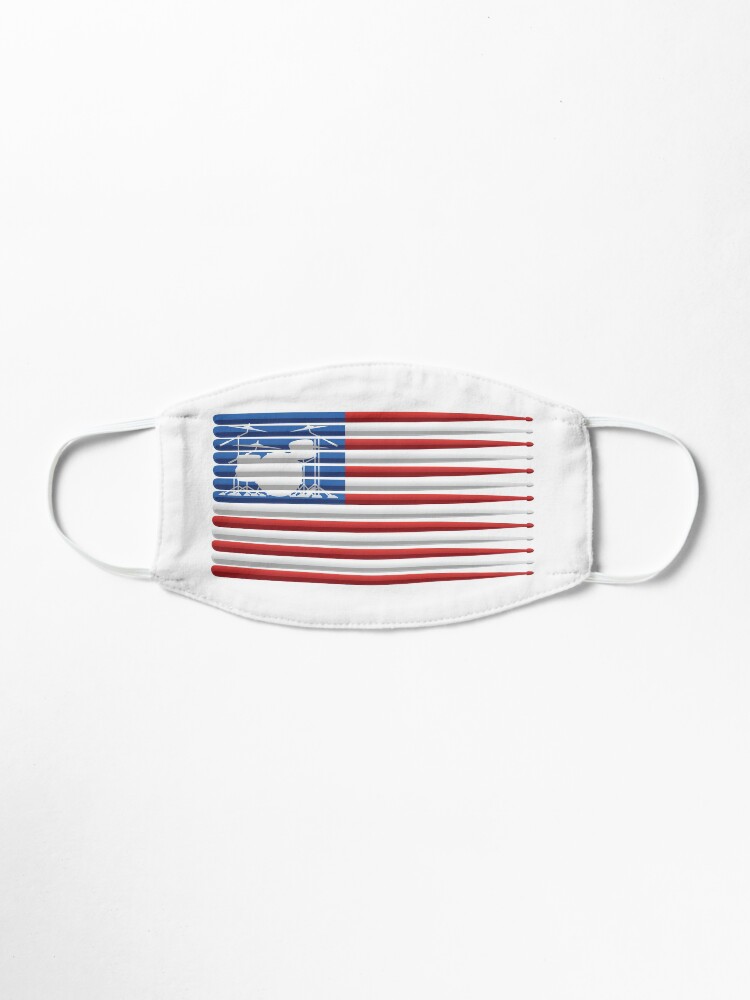 Alternate view of American Drummer Flag with Drum Kit and Drum Sticks Mask