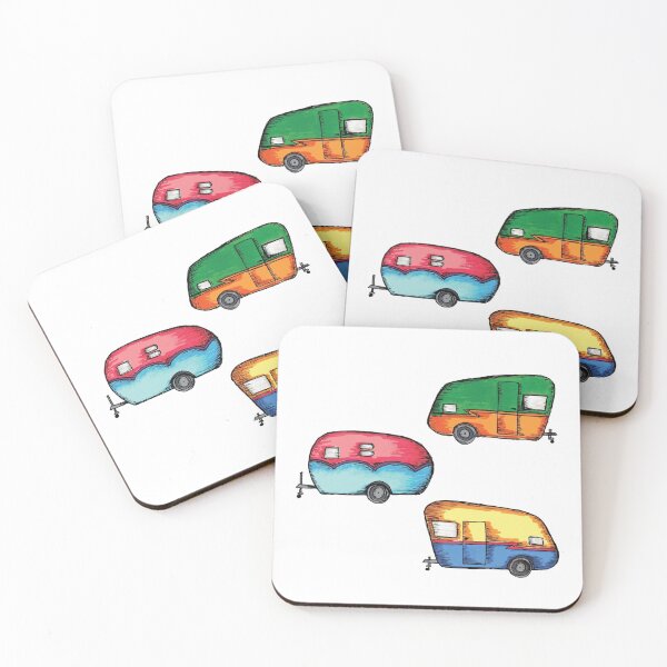 Item preview, colorful retro campers designed and sold by daisydebby.