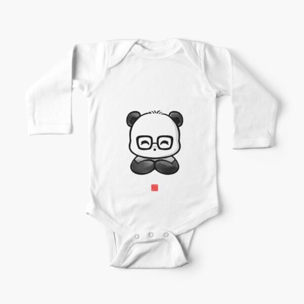 Geek Chic Panda Long Sleeve Baby One-Piece