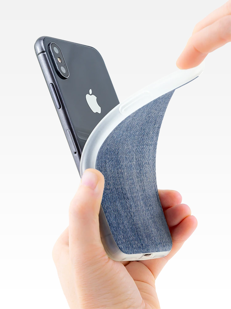 Aperçu 4 sur 5. Coque iPhone avec l'œuvre Texture Denim [Roufxis-Rb] créée et vendue par RoufXis.