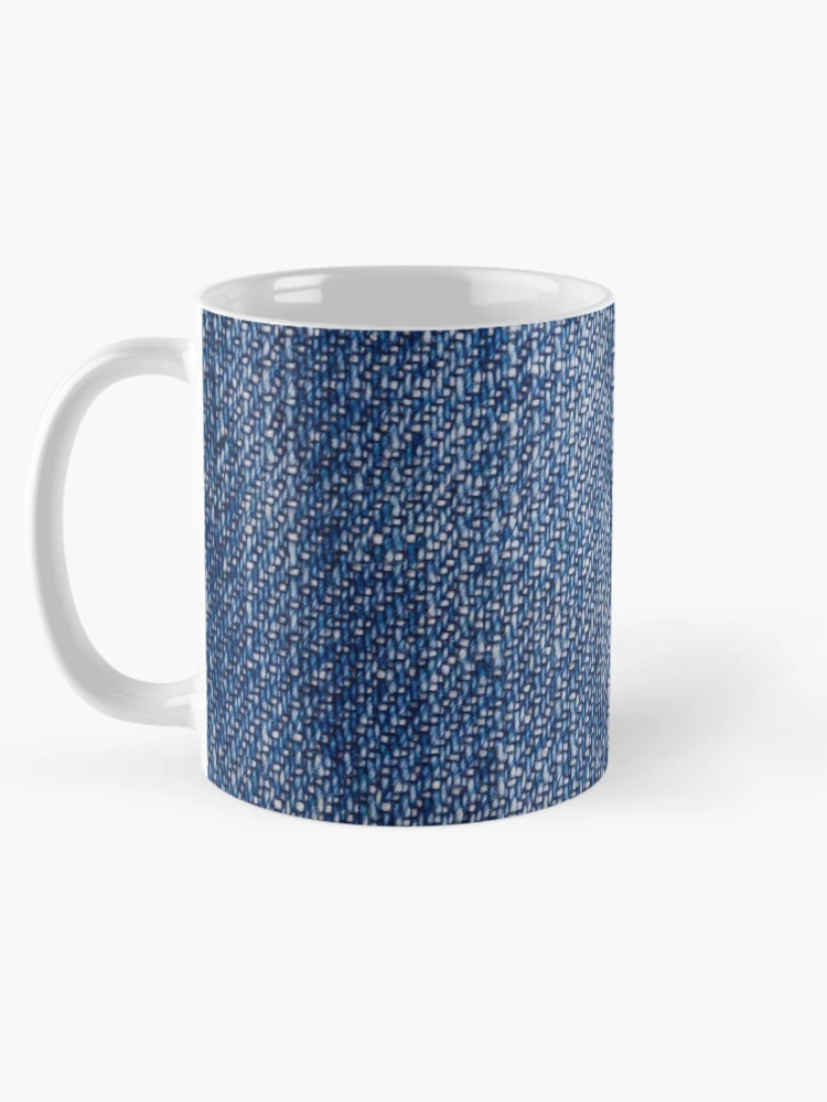 Aperçu 5 sur 6. Mug à café avec l'œuvre Texture Denim [Roufxis-Rb] créée et vendue par RoufXis.