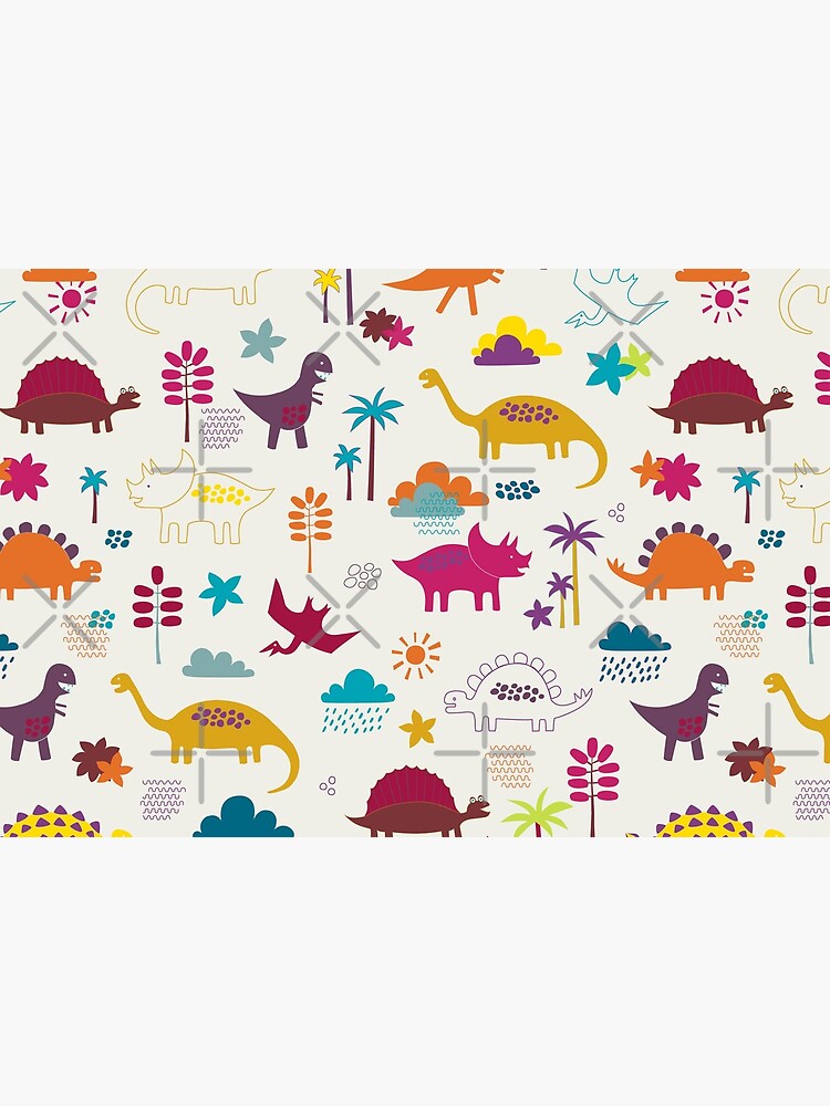 Dinosaur Land - Sunshine Brights - cute Dino pattern by Cecca Designs by Cecca-Designs