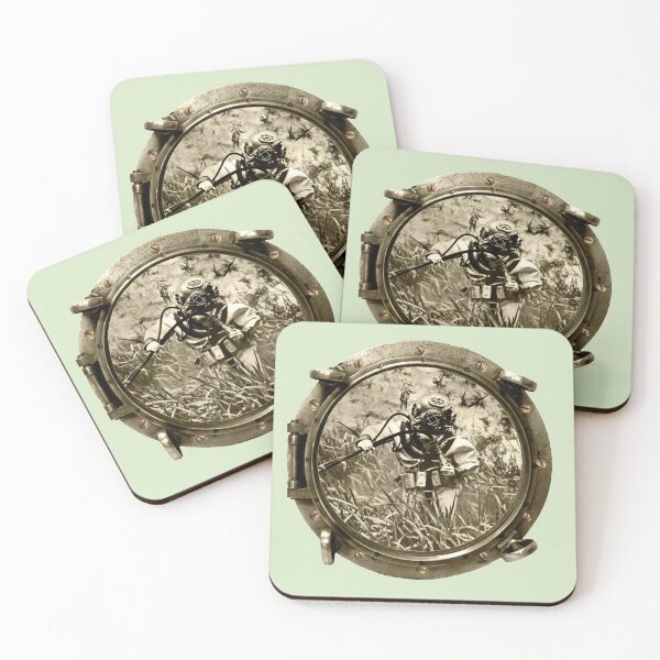Item preview, Porthole View of a Diver and Mark V Diving Helmet Underwater URM designed and sold by urmaddad.
